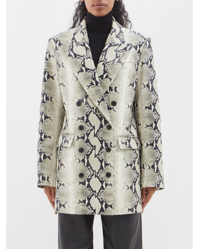 KHAITE Damen Balton Snakeskin-effect Leather Blazer
