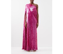 One-shoulder Sequinned-georgette Gown