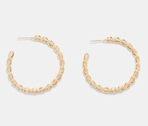Knife Edge Large 18kt Gold Hoops