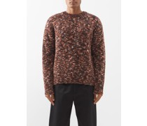 Mélange-knit Wool Sweater