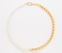 Aweigh Pearl & 14kt Gold-plated Necklace