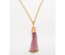 Gio Pink Jade Tassel Necklace