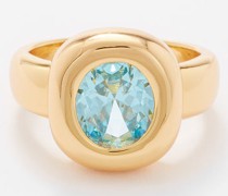 Crystal & 18kt Gold-plated Ring