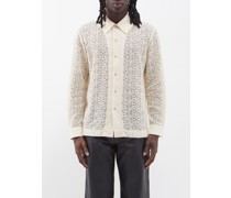 Jagou Floral-crochet Cotton Shirt