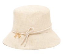Logo-plaque Straw Bucket Hat