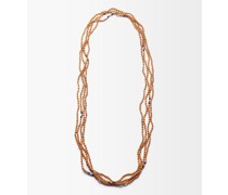 Bead, 14kt Gold & Cotton Necklace