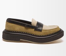 Chunky-sole Suede And Leather Loafers