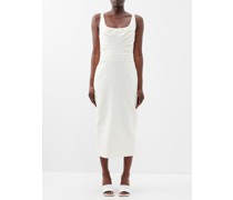 Brooke Gathered Crepe Midi Dress