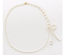 Peggy Rosette Pearl & 14kt Gold Necklace