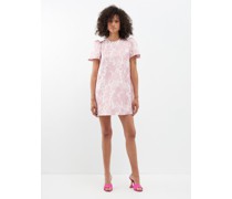 I'll Get You Pretty Floral-brocade Mini Dress
