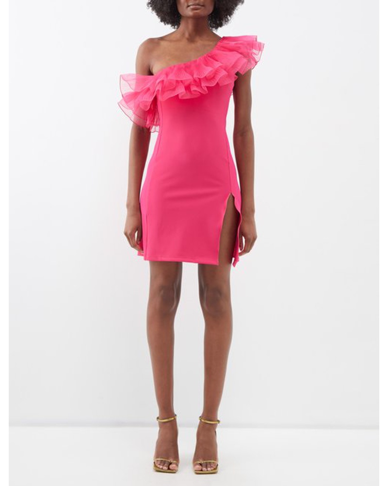 Giambattista Valli Damen Off-the-shoulder Ruffled-trim Jersey Mini Dress