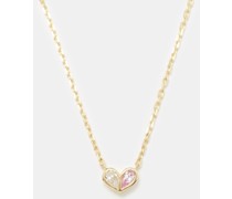 Sweetheart Diamond, Sapphire & 18kt Gold Necklace