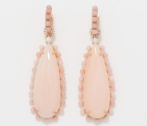 Diamond, Opal & 18kt Rose Gold Earrings