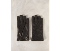 Intrecciato-leather Gloves