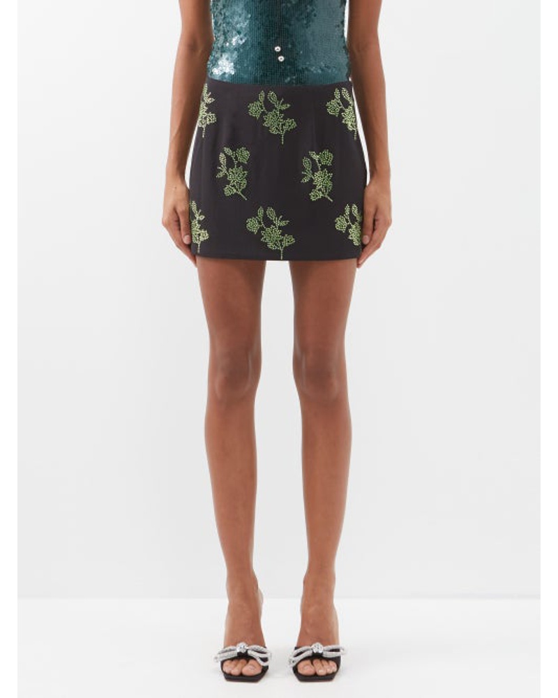 16ARLINGTON Damen Haile Crystal-embellished Jersey Mini Skirt