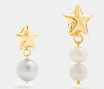 Mismatched Pearl & 24kt Gold-plated Clip Earrings