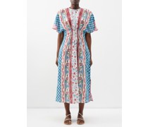 Reine Block-printed Cotton-khadi Midi Dress