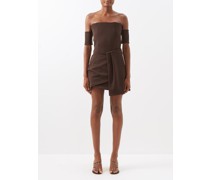 Robe courte en crêpe à épaules dénudées Skarla