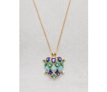 Turtle Malachite, Diamond & 9kt Gold Necklace