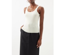 Sop-neck Knitted Cashmere Tank Top