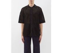Open-knit Short-sleeved Shirt