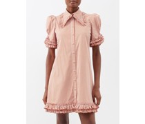The Courage Ruffled Cotton-gingham Mini Dress