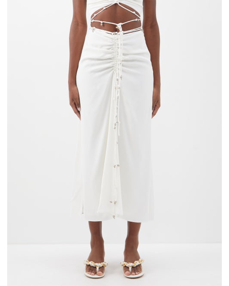 Altuzarra Damen Safia Gathered Silk Midi Skirt