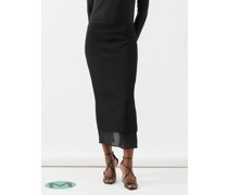 Sabie Organza-layered Crepe Midi Skirt