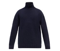 Funnel-neck Slubbed Wool Sweater