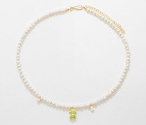 Pearl, Crystal & 14kt Gold-plated Necklace