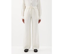 Pantalon ample en lin à cordon coulissant
