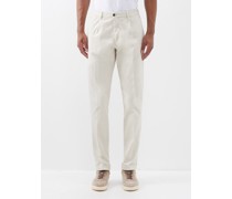 High-rise Pleated Twill Chinos