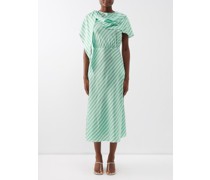 Whitney Asymmetric Striped Midi Dress