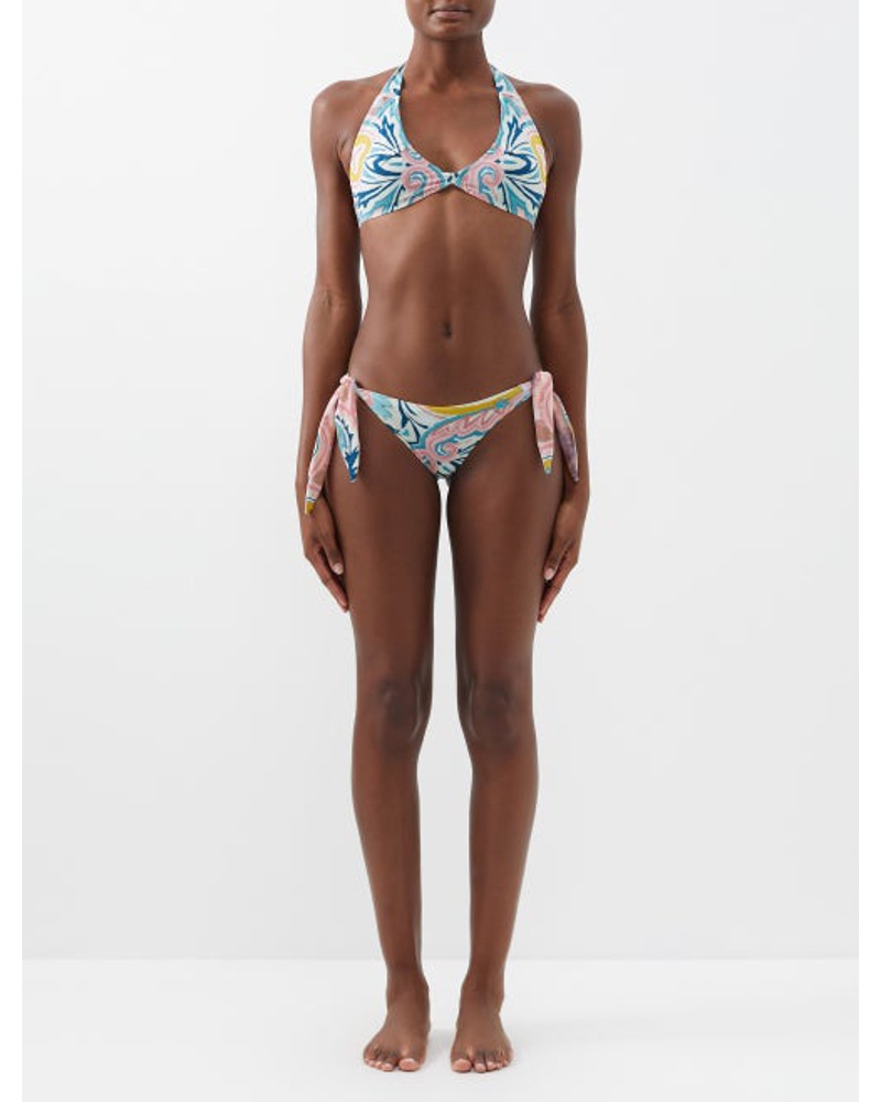 Etro Damen Paisley-print Halterneck Bikini