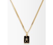 Scorpius Enamel & 14kt Gold-vermeil Necklace