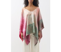 Livia Shibori-dyed Silk-satin Top