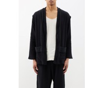 Open-front Cotton-gauze Cardigan