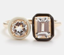 Two-stone Topaz & 14kt Gold Ring