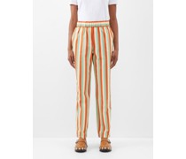 Fleur Striped Cotton-twill Trousers