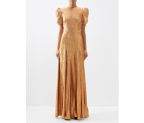 The American Bow-trimmed Lamé Gown