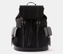 Gg-jacquard Leather-trim Canvas Backpack