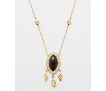 Shaker Diamond, Onyx & 14kt Gold Necklace