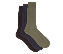 Pack Of Three Pembury Cotton-blend Socks