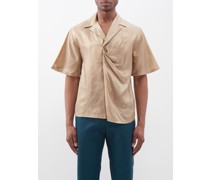Bailey Twisted-front Satin Shirt