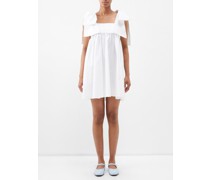 Hannah Tie-shoulder Poplin Mini Dress