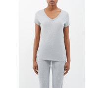 V-neck Pima-cotton Jersey Pyjama Top