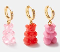 Nostalgia Bear 18kt Gold-plated Earring Set
