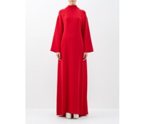 High-neck Back-bow Silk-cady Gown