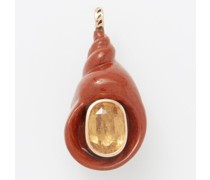Turban Shell Jasper, Garnet & 18kt Rose Gold Charm