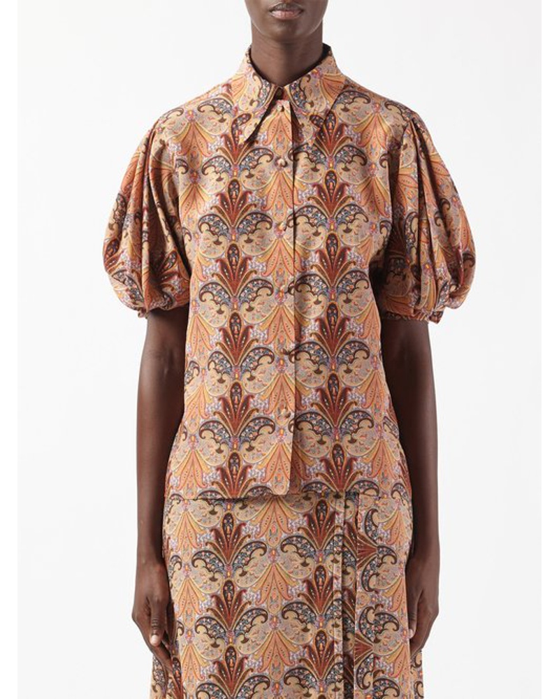 Etro Damen Paisley-print Silk Shirt